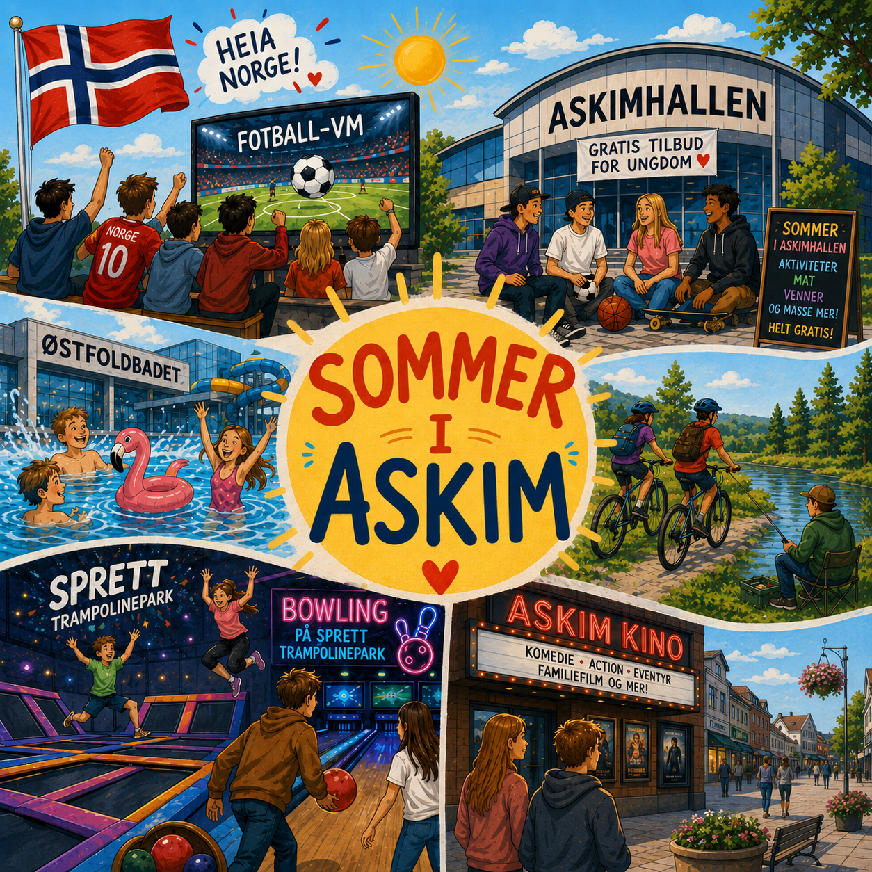 Plakat av sommer tilbud i Askim