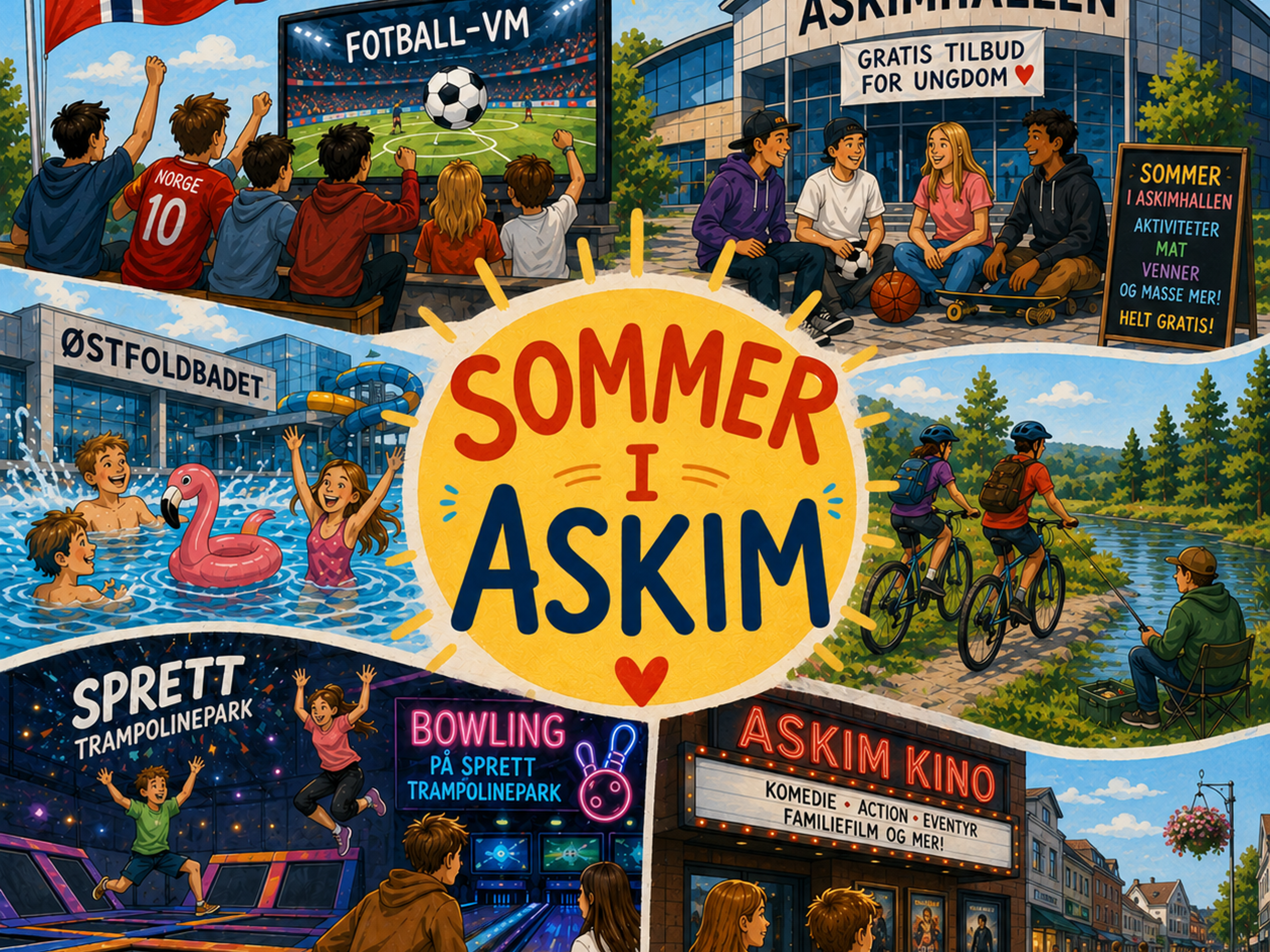 Plakat av sommer tilbud i Askim