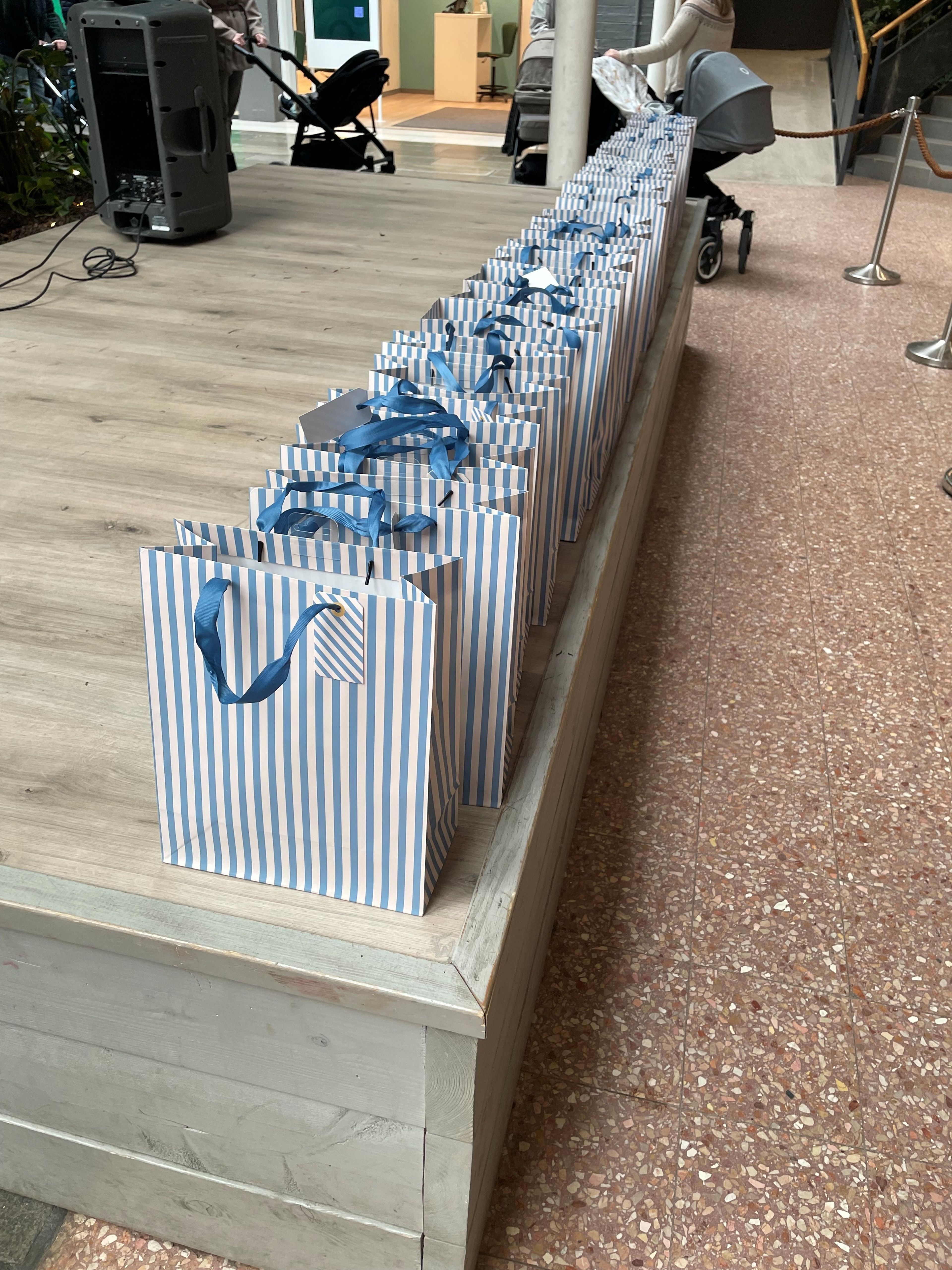 Goodiebags på rekke og rad