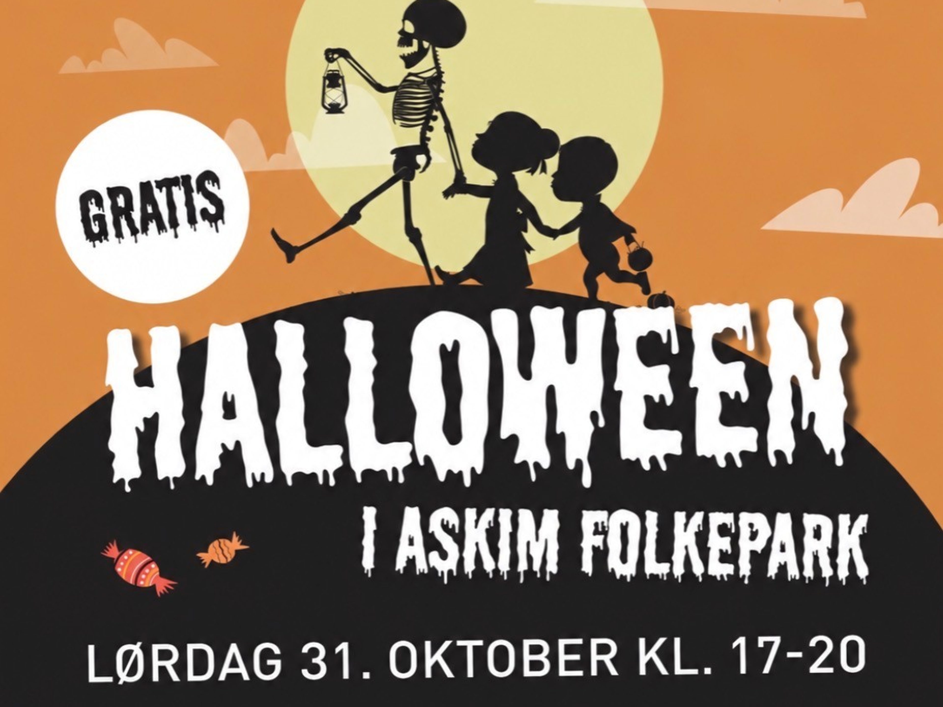 Plakat for Halloween i Askim Folkepark
