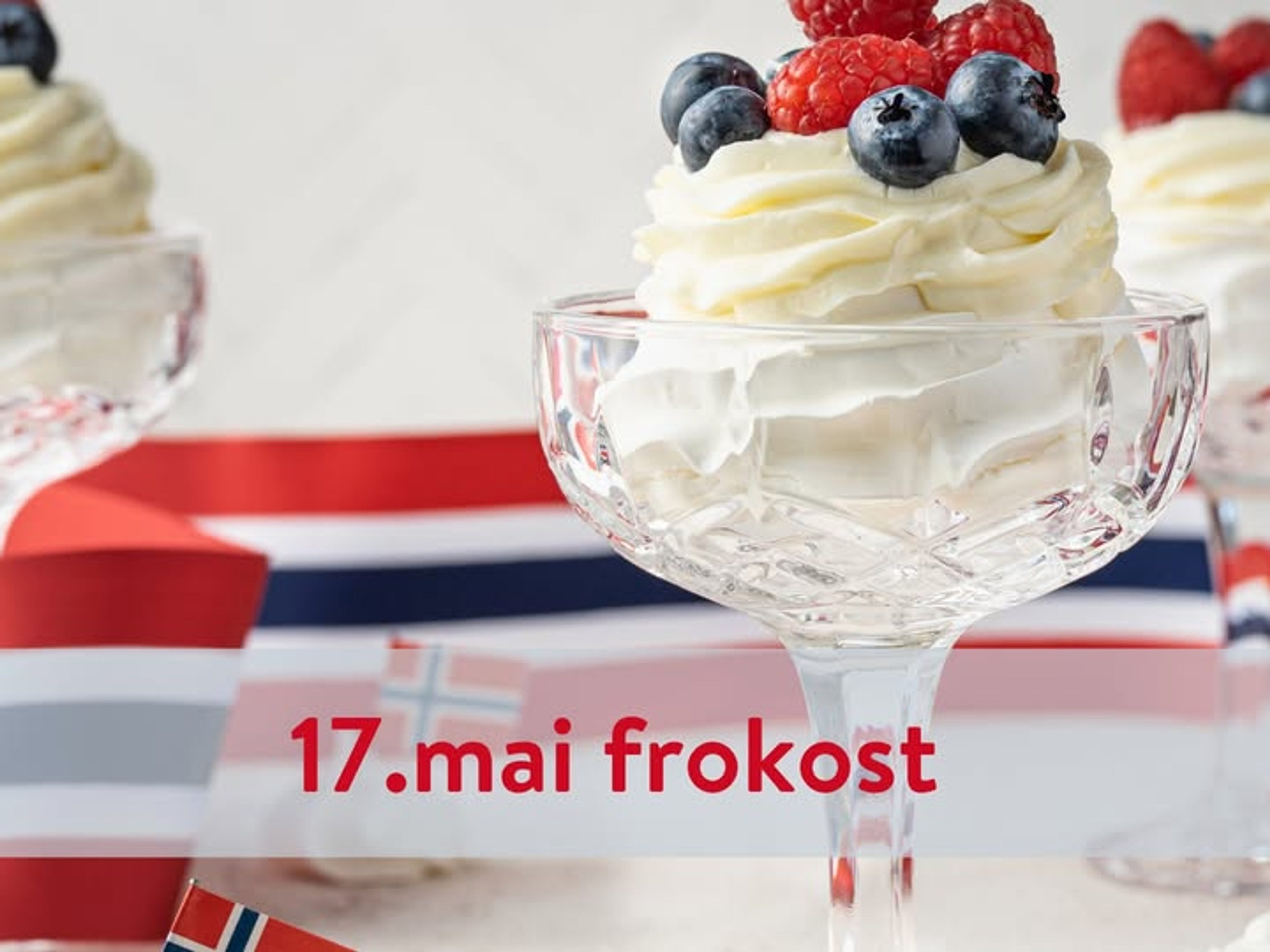 Bilde av iskrem og norske flagg