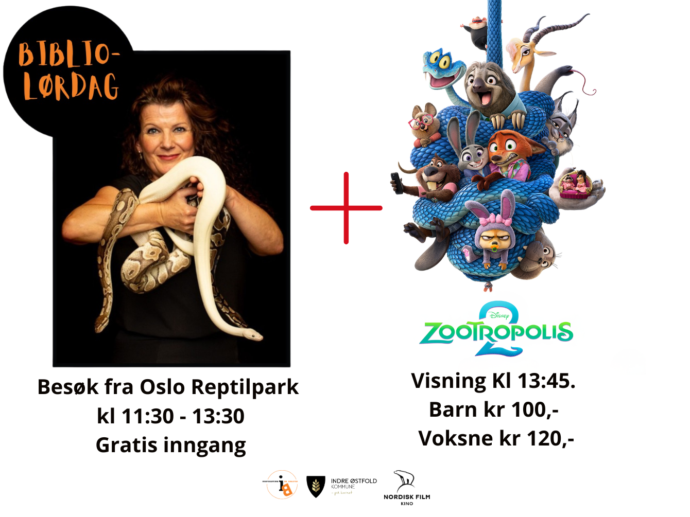 Dame med slange og filmplakat