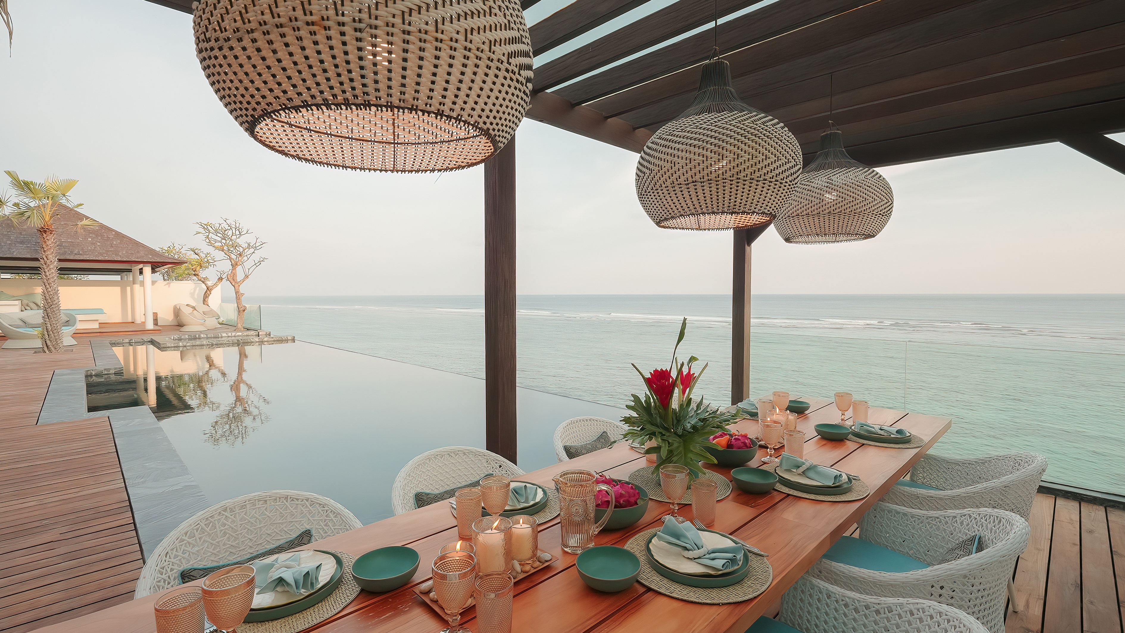 alfresco dining table setup image