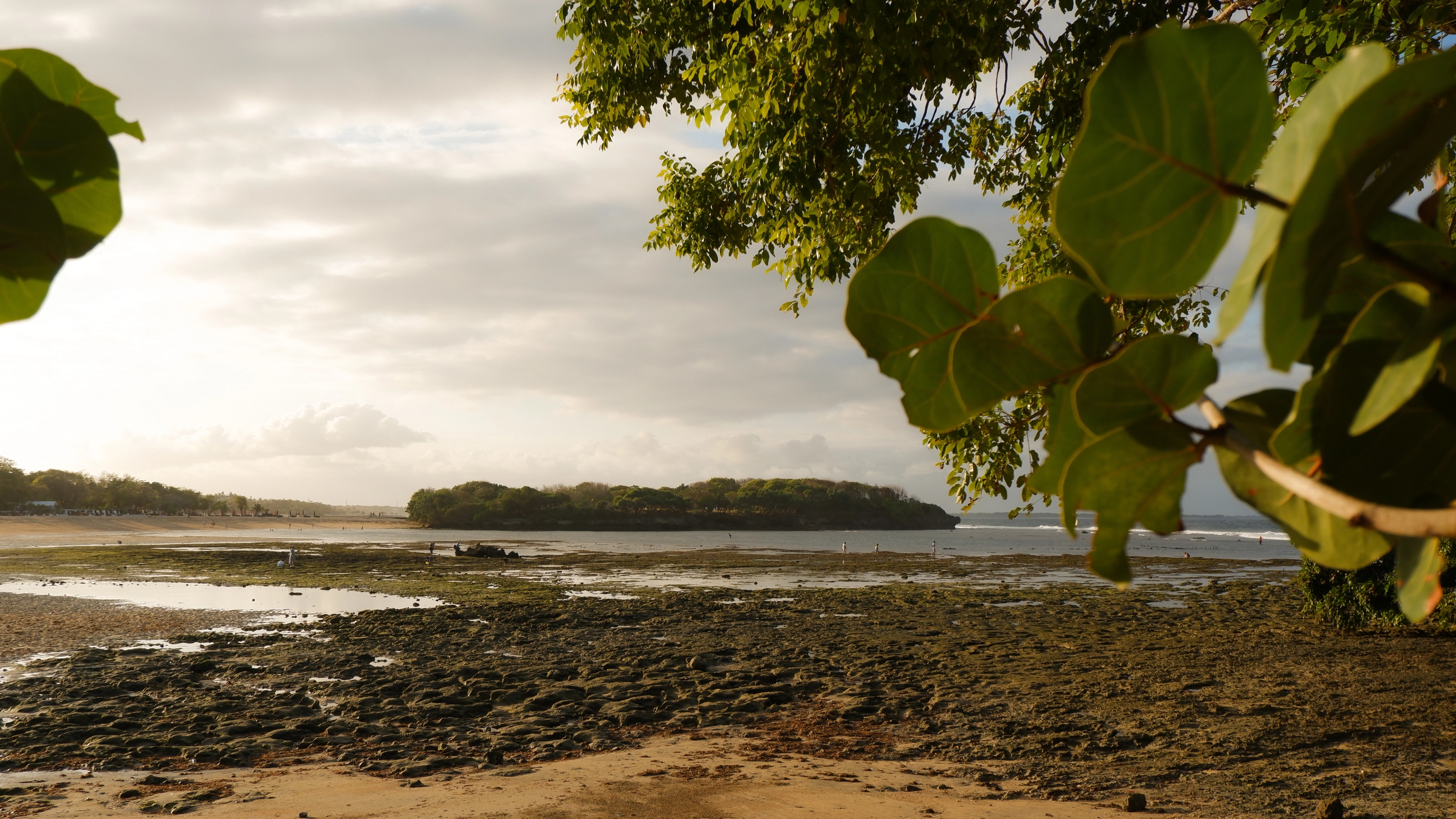 Picture shows a small island in Nusa Dua Beach where tample is hidden
