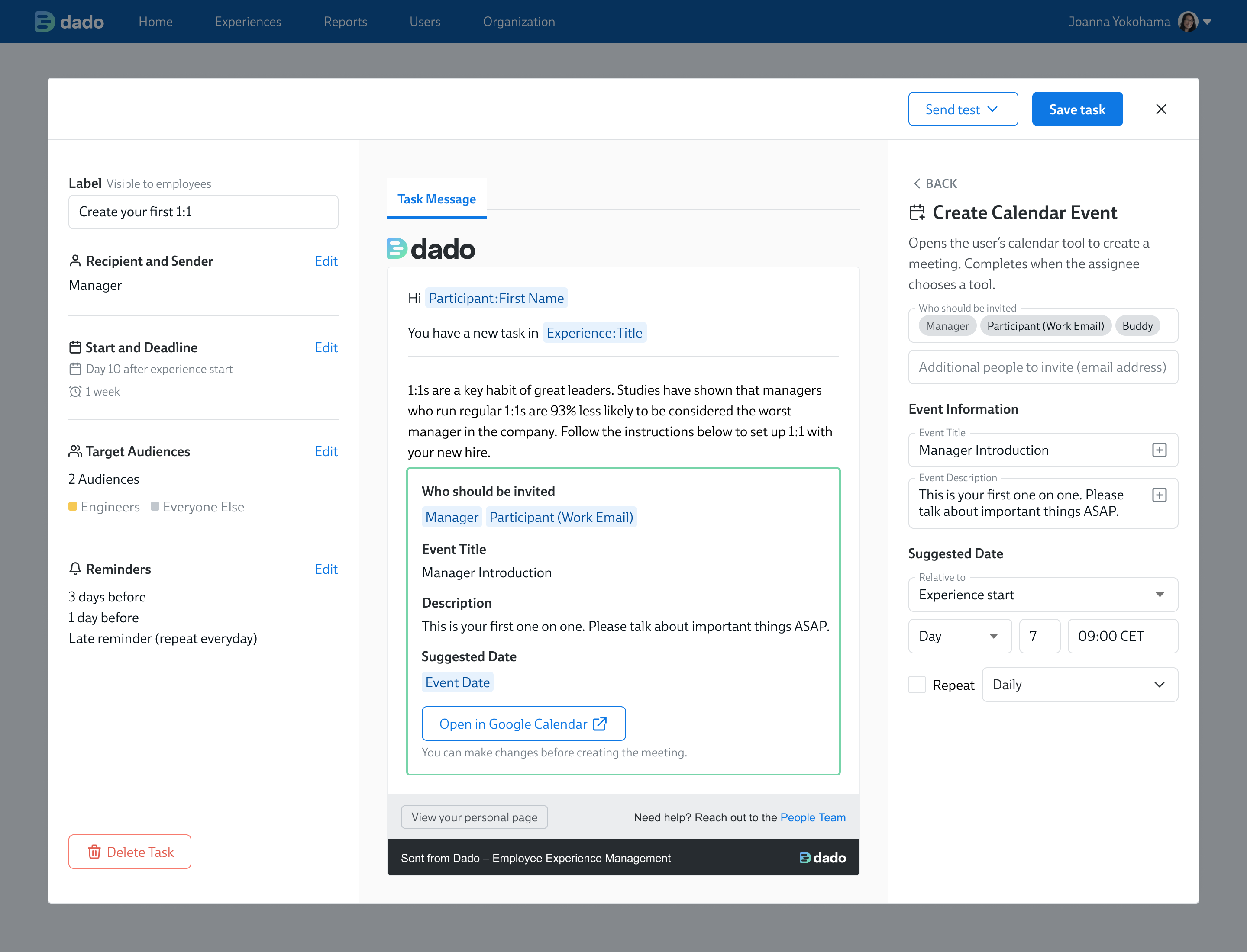 Screenshot of Task Builder