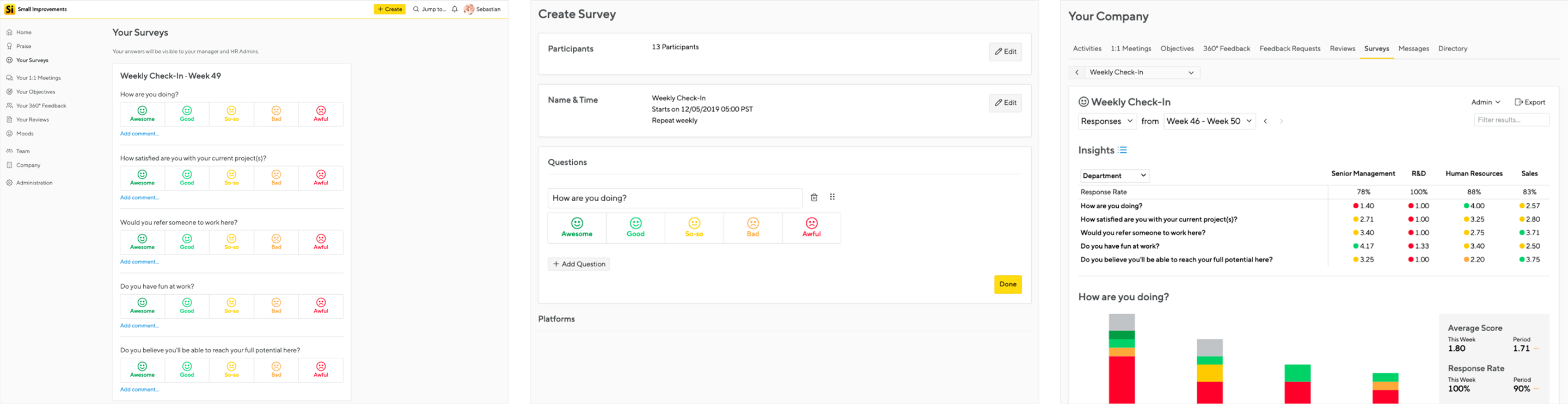 First Surveys Prototype Screenshot