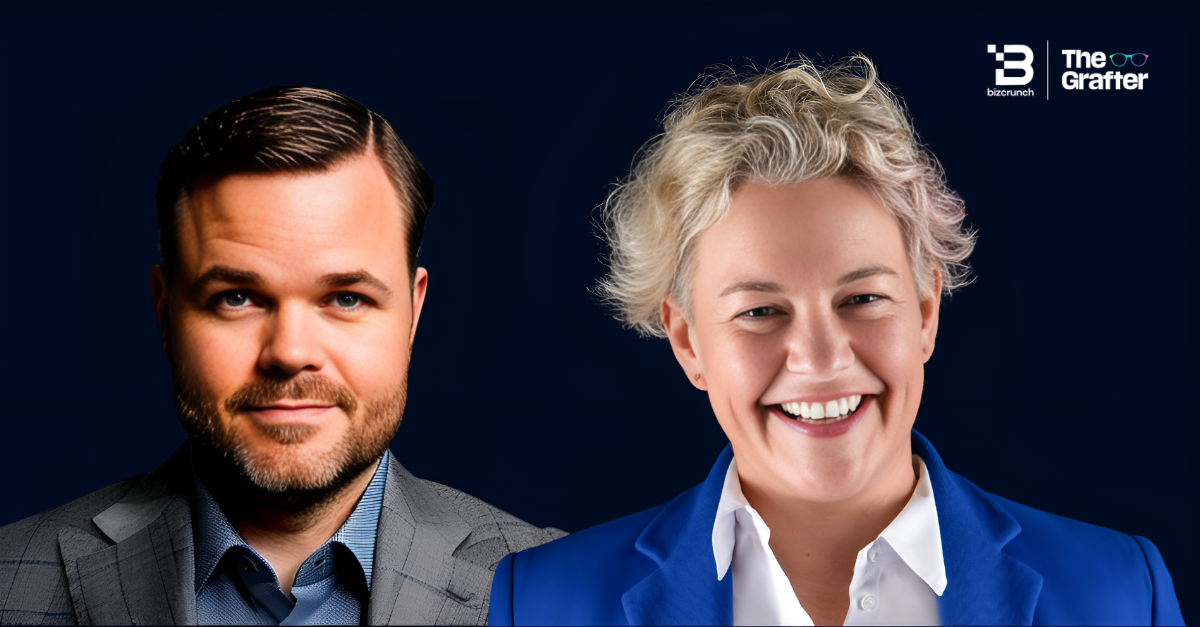 Gareth Hawkins (left) and Rachel Murphy (right) both smiling at the camera