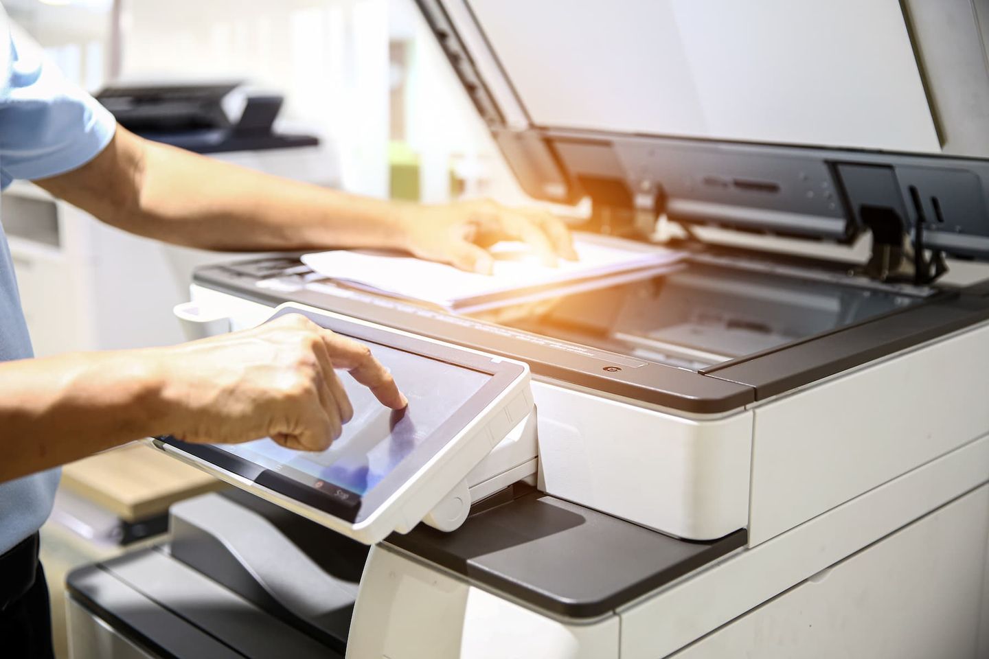 making a photocopy presenting duplication