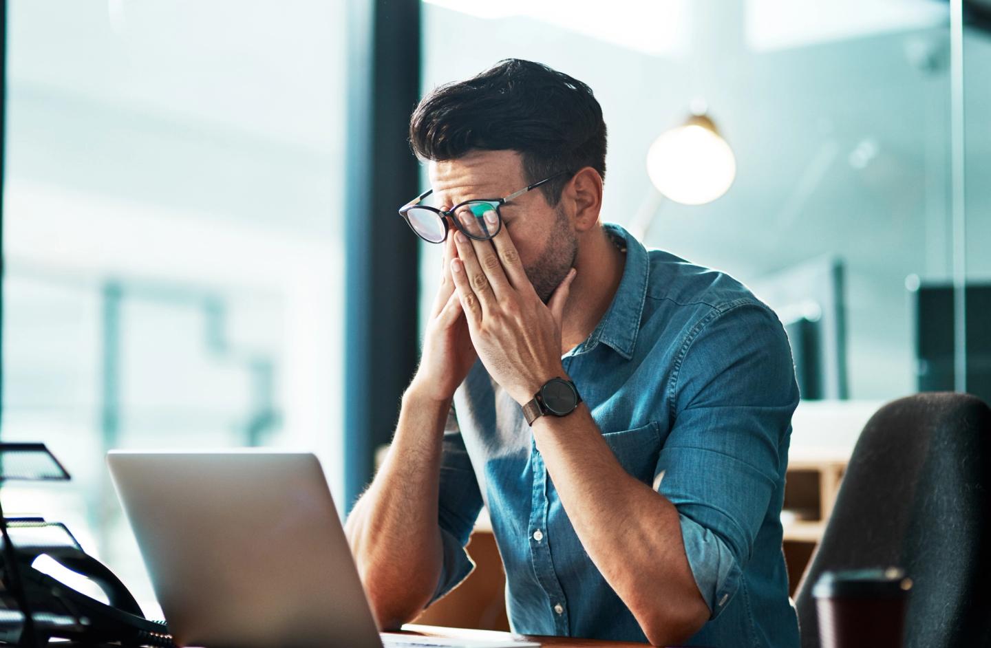 Stressed key person with all info in one business