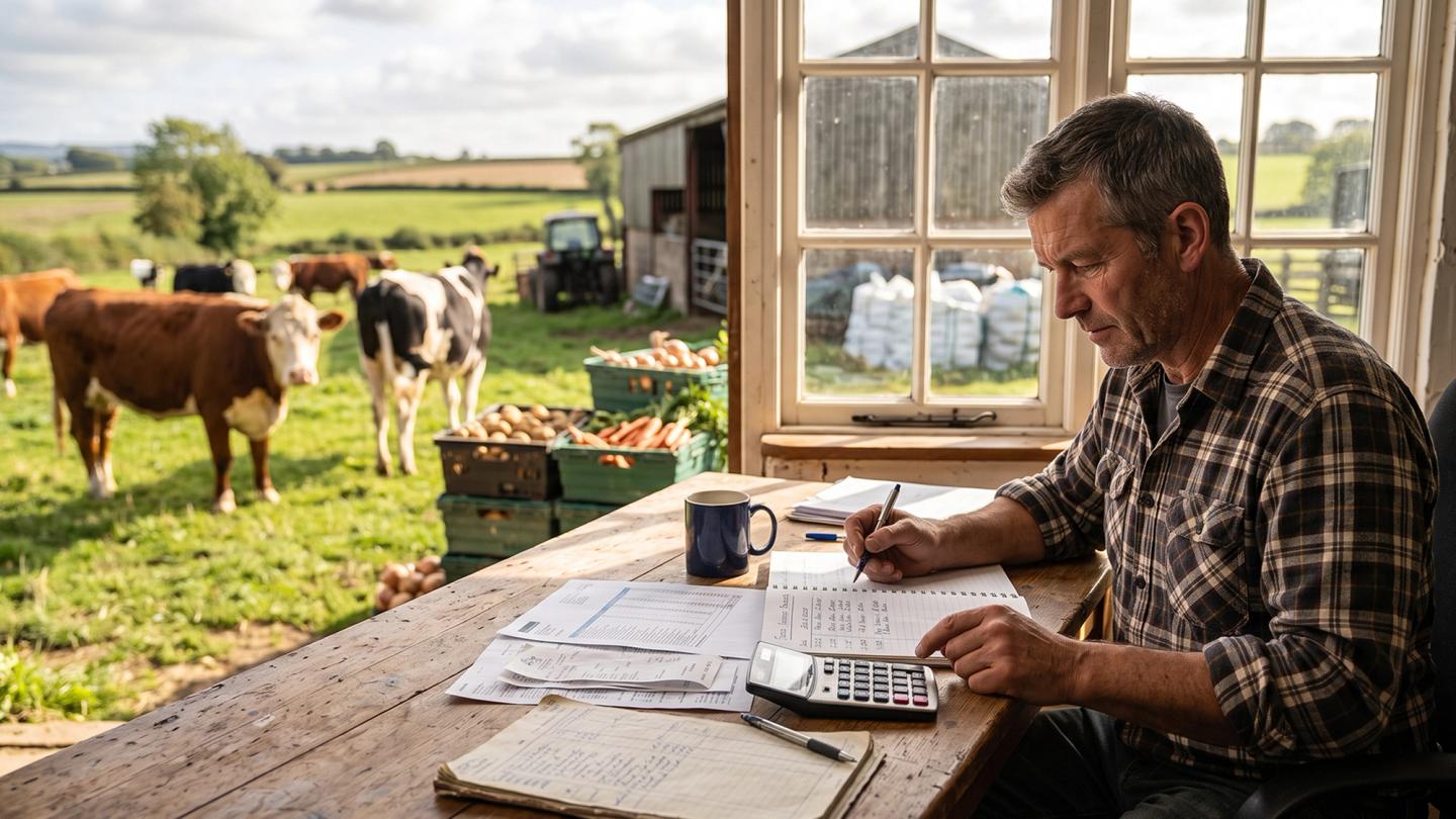 Businessman working out profitability