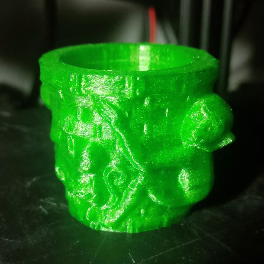3d printed green monkey pot