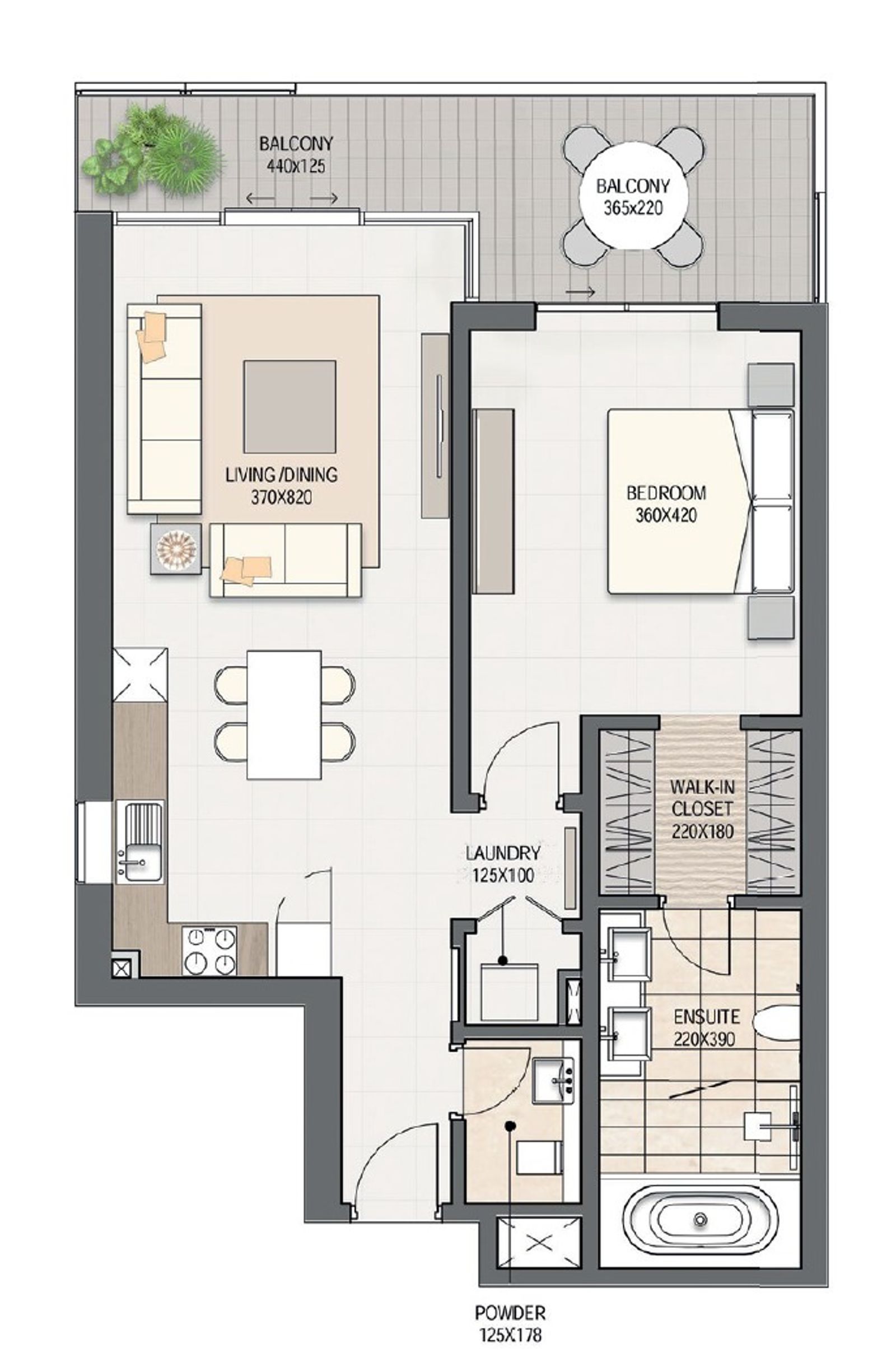 Juman 2 , Almouj | 1 Bedroom apartment floor plan 1