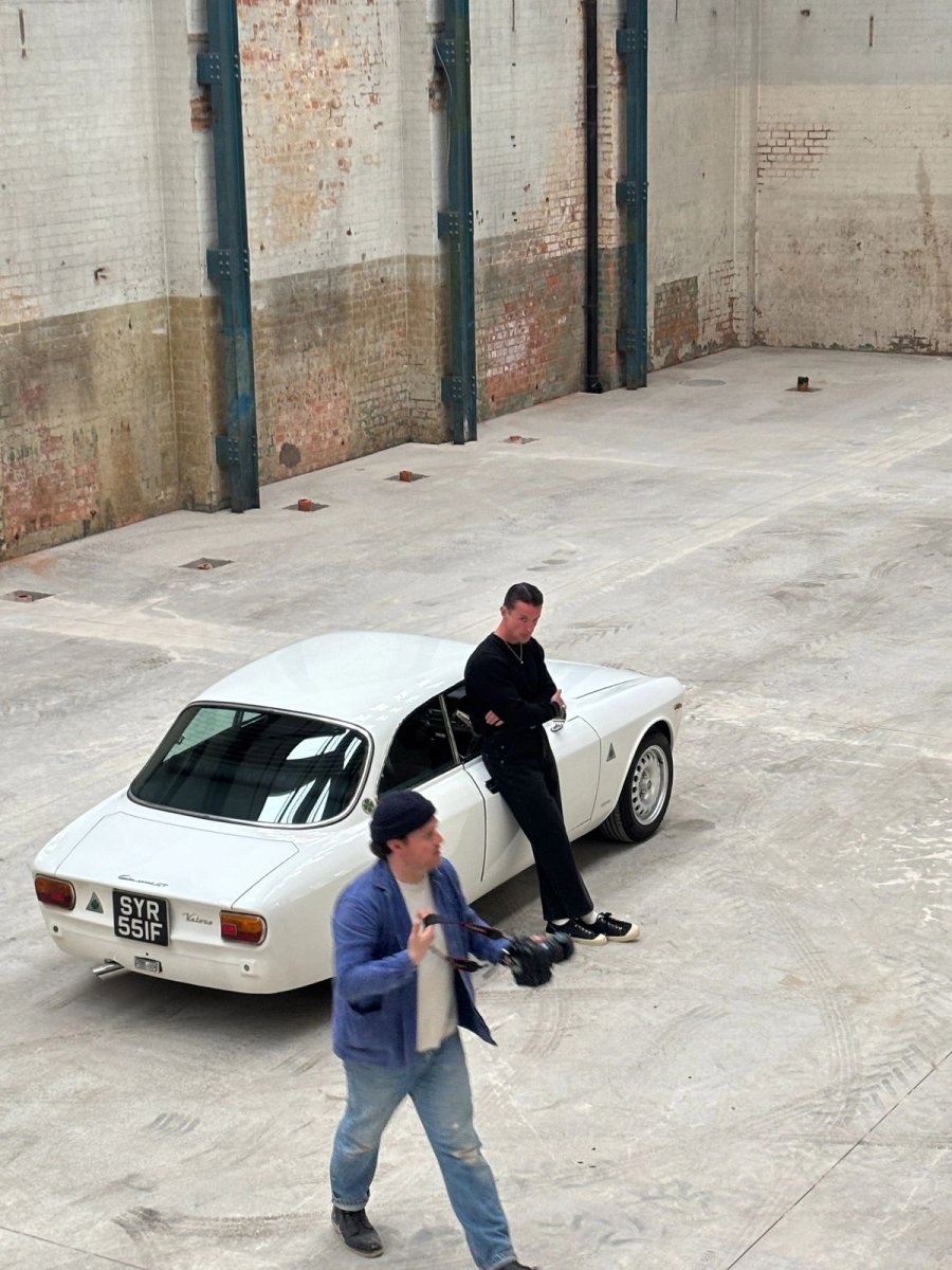 photoshoot happening with classic car for hire