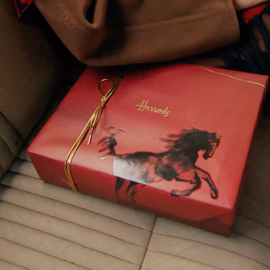 harrods box on classic car back seat