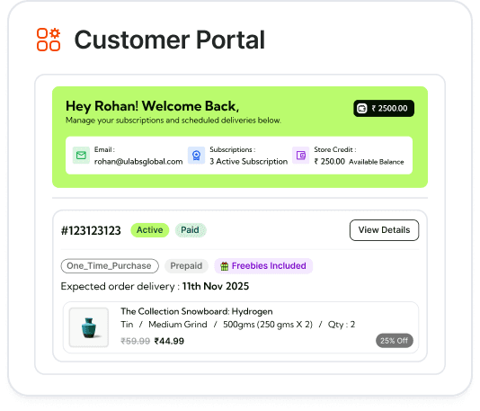 Customer subscription portal