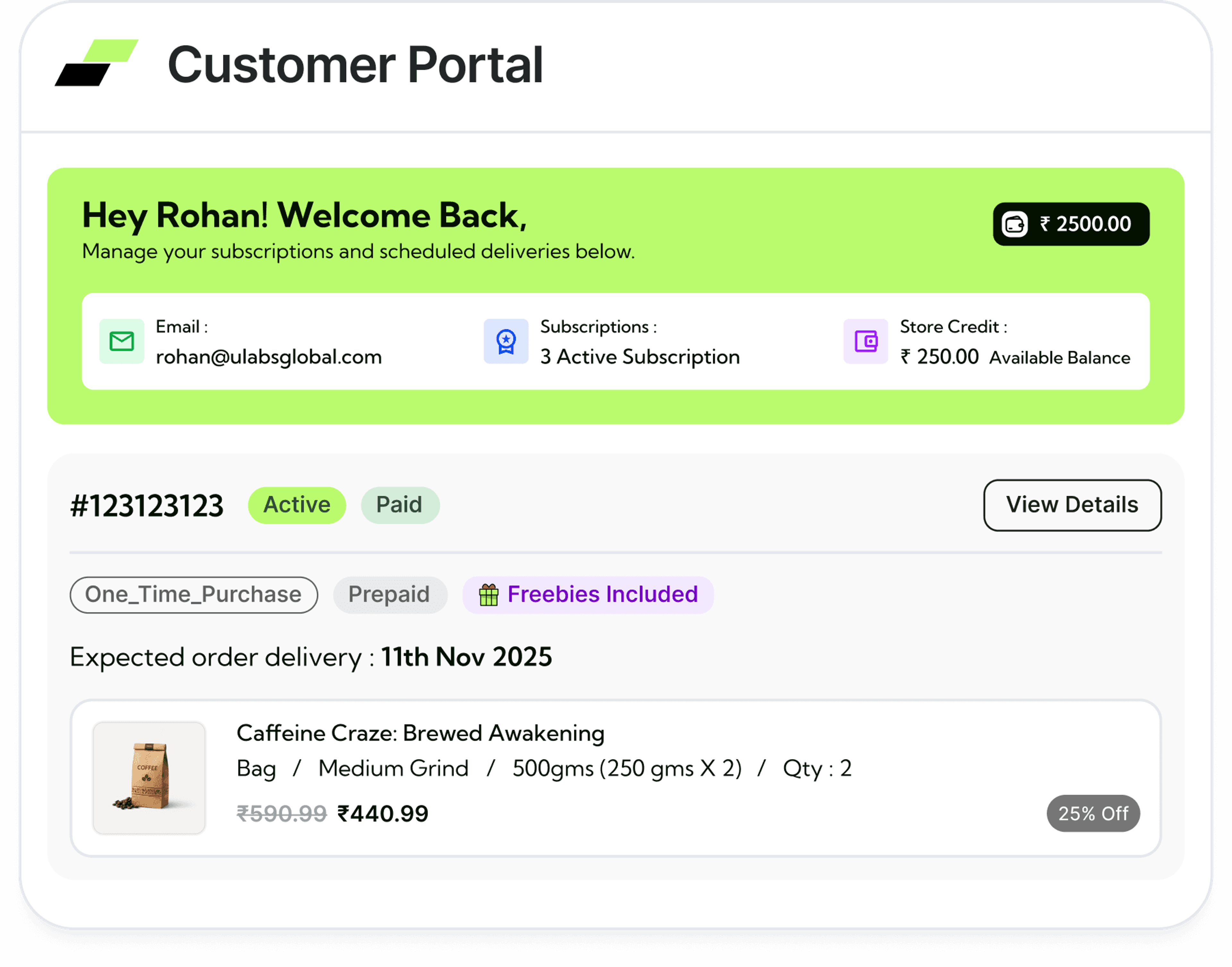 StackBack customer portal