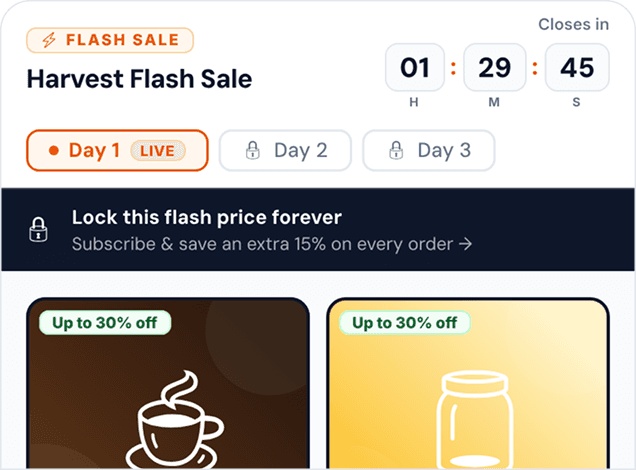 Flash sale countdown widget