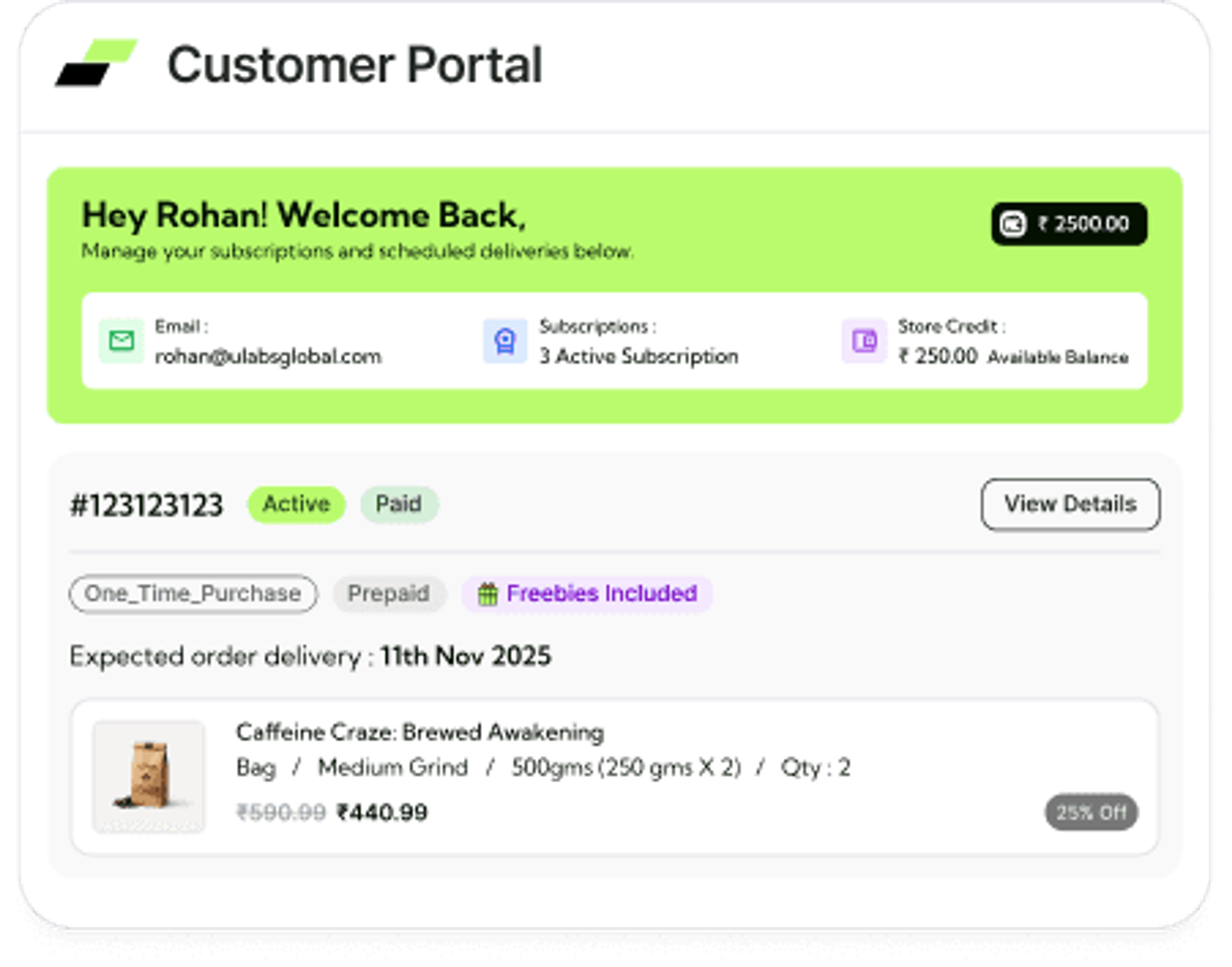 StackBack customer portal