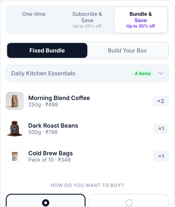 Bundle builder widget
