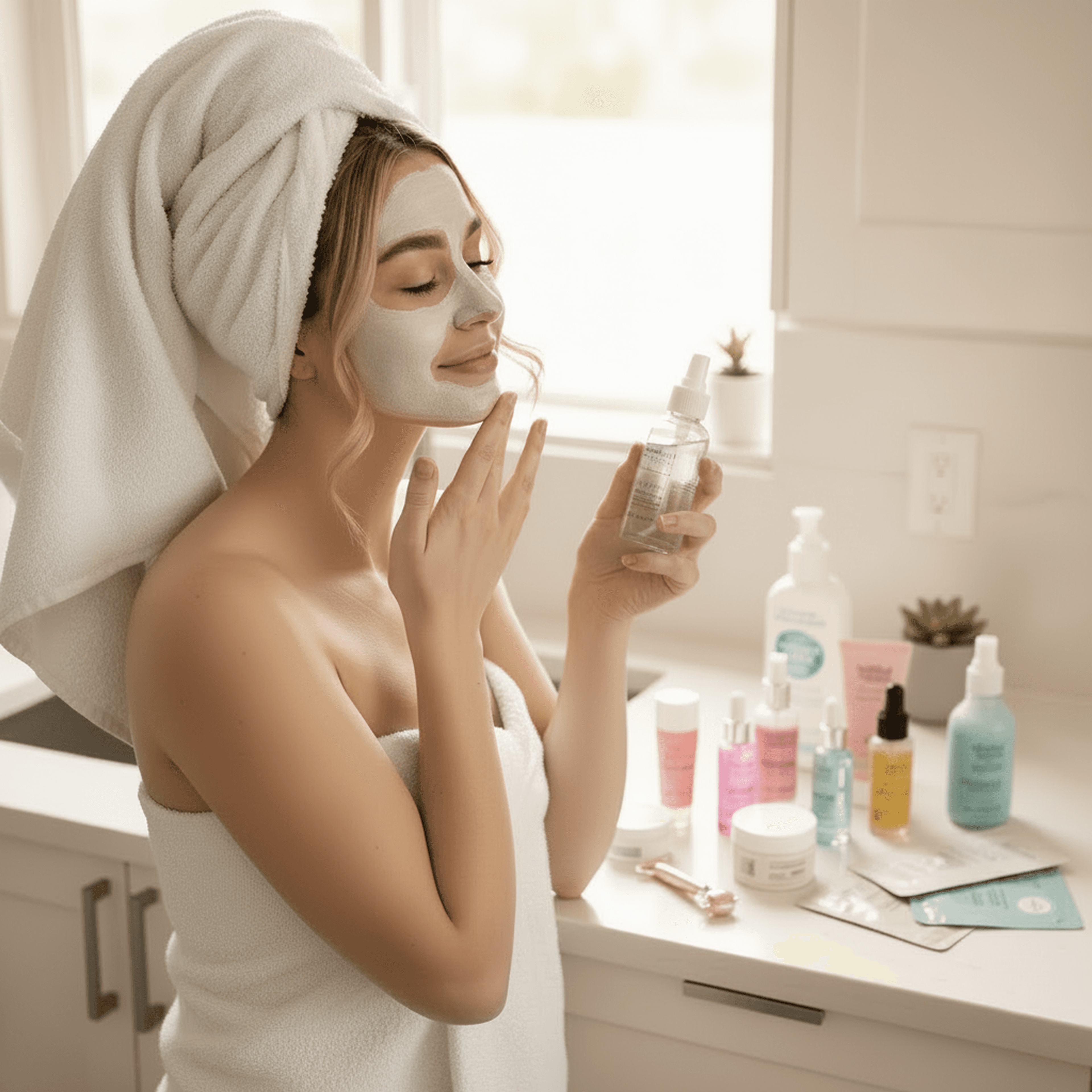 Shopper reordering skincare on a phone