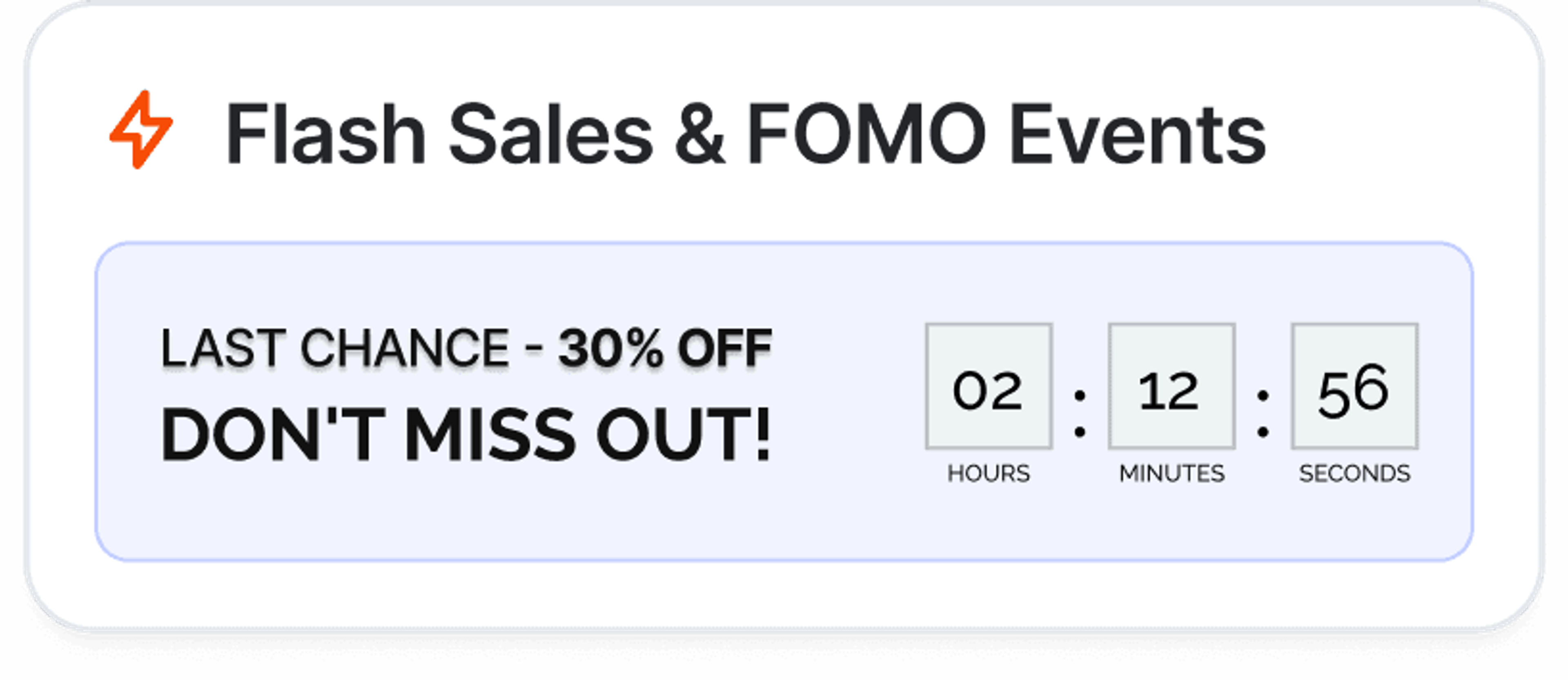 Flash sale countdown widget