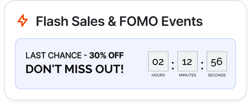 Flash sale countdown widget