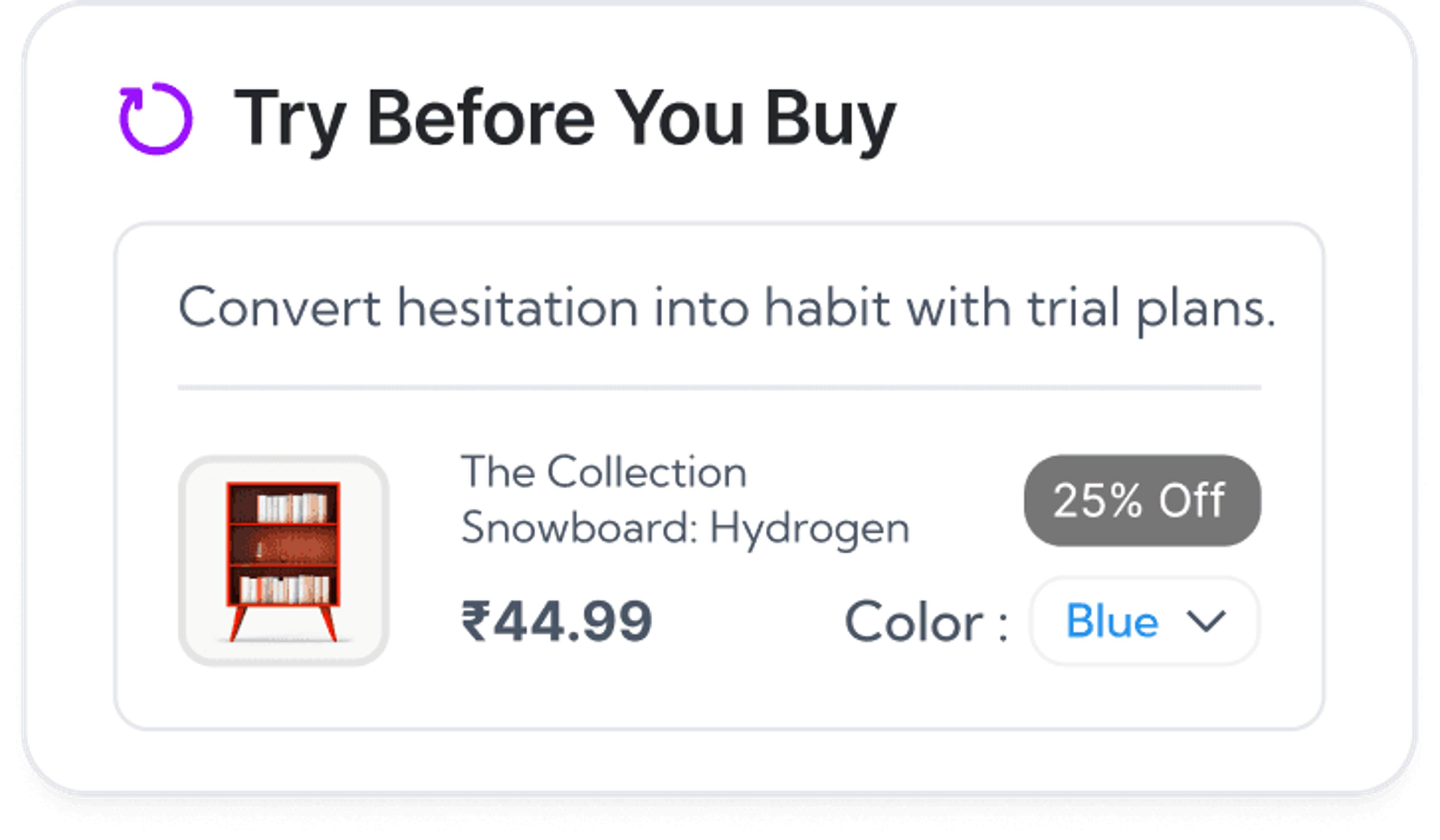 Try Before You Buy widget