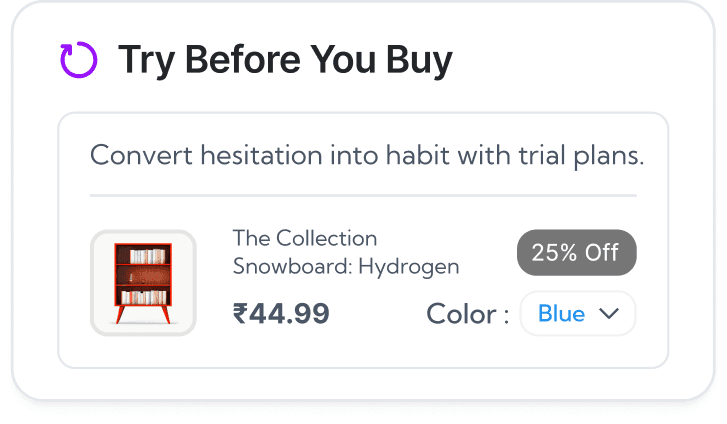 Try Before You Buy widget