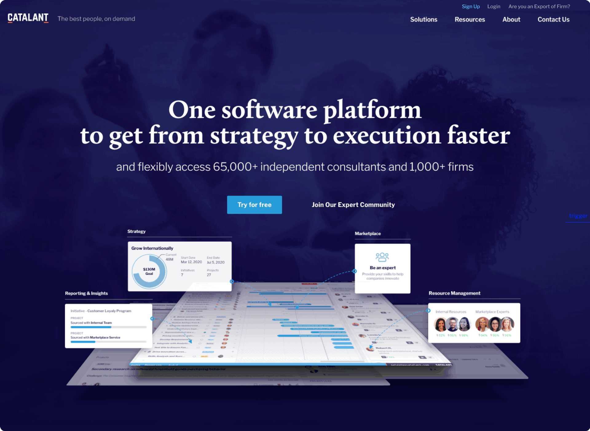 Marketing website hero image