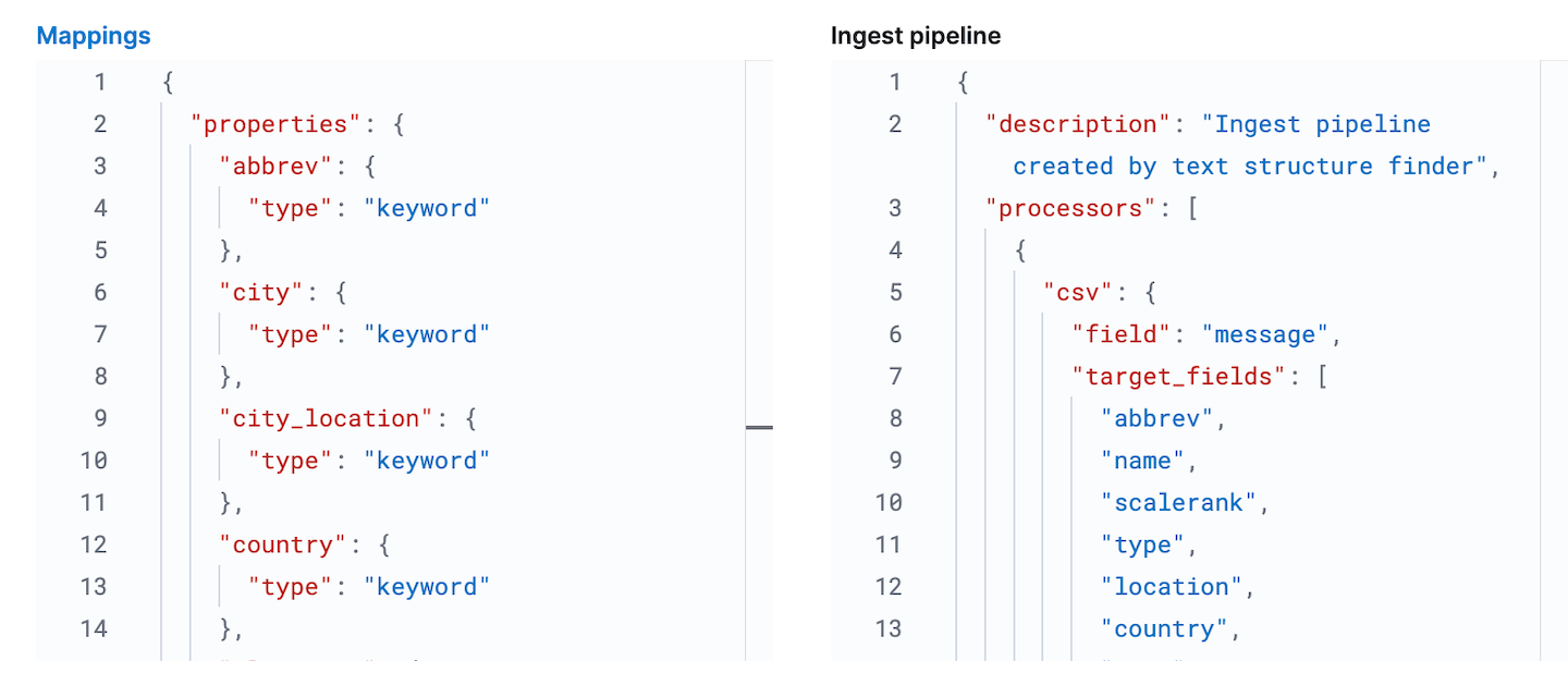 Kibana Upload - Field mappings