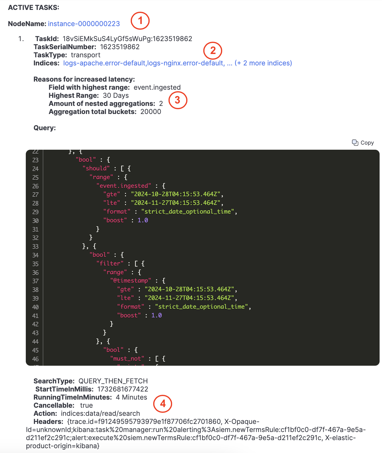 Anatomy of a long running search task