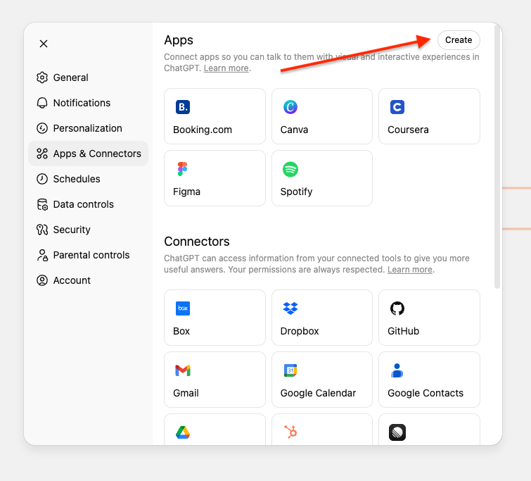 Adding a connetor to ChatGPT