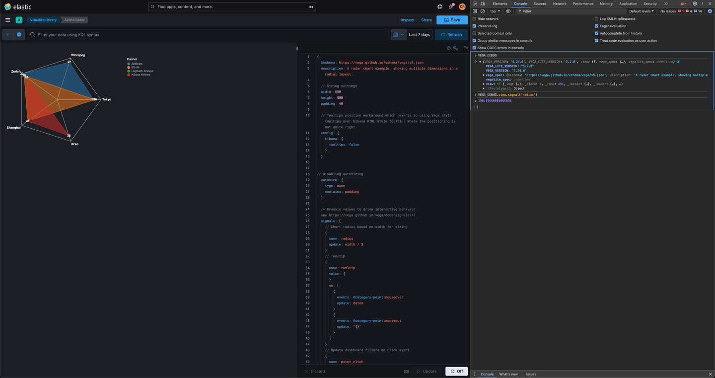 Chrome DevTools Vega Debugging in Kibana