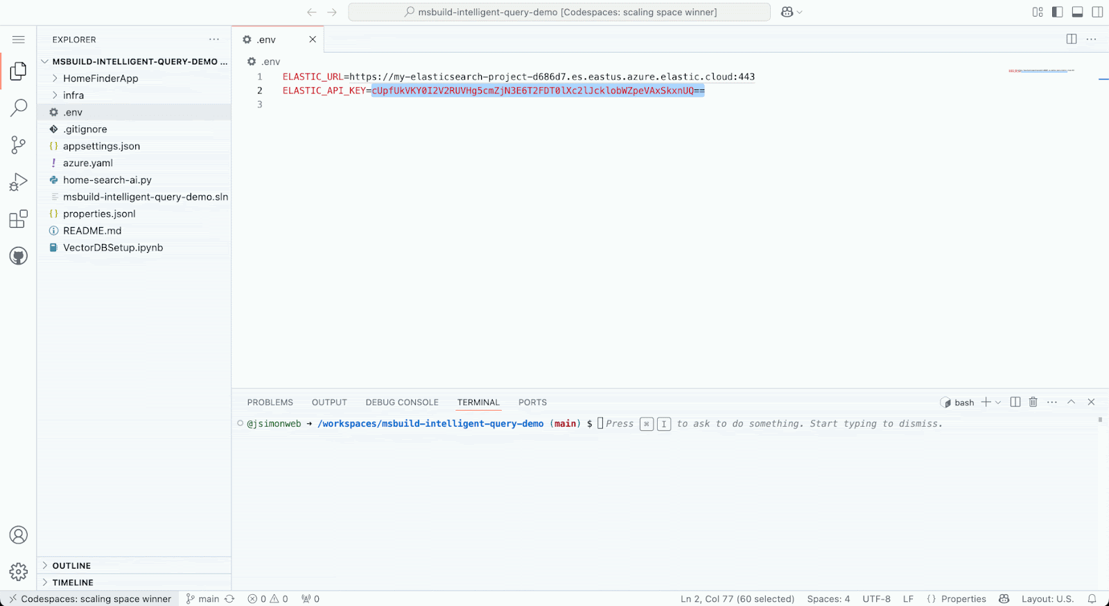 Installing library dependencies in the Codespaces Notebook.