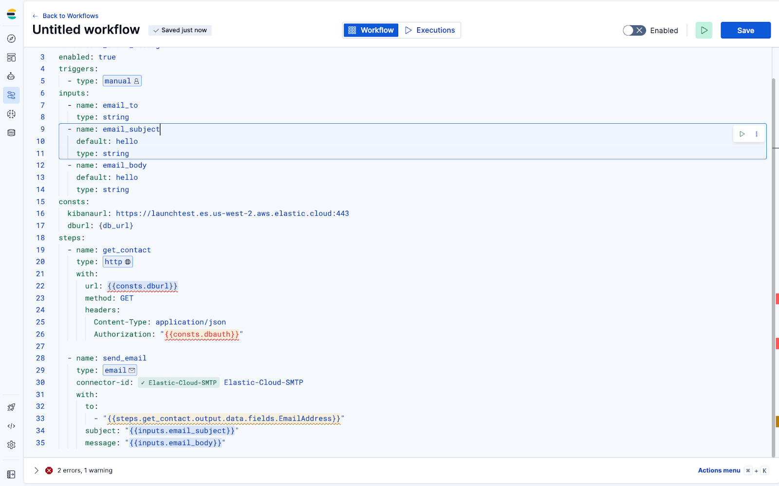 Agent builder workflow
