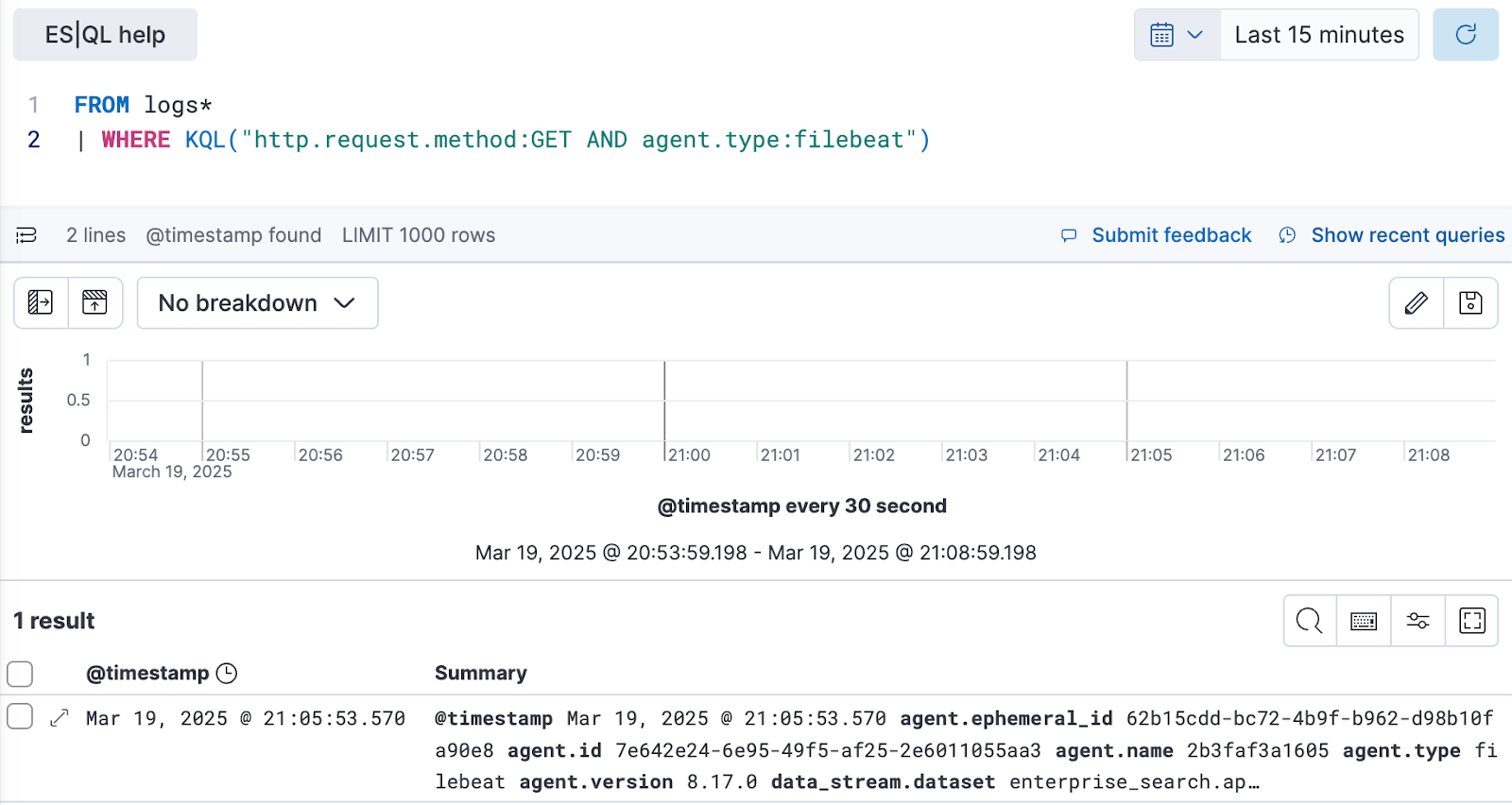 ES|QL in Kibana Discover