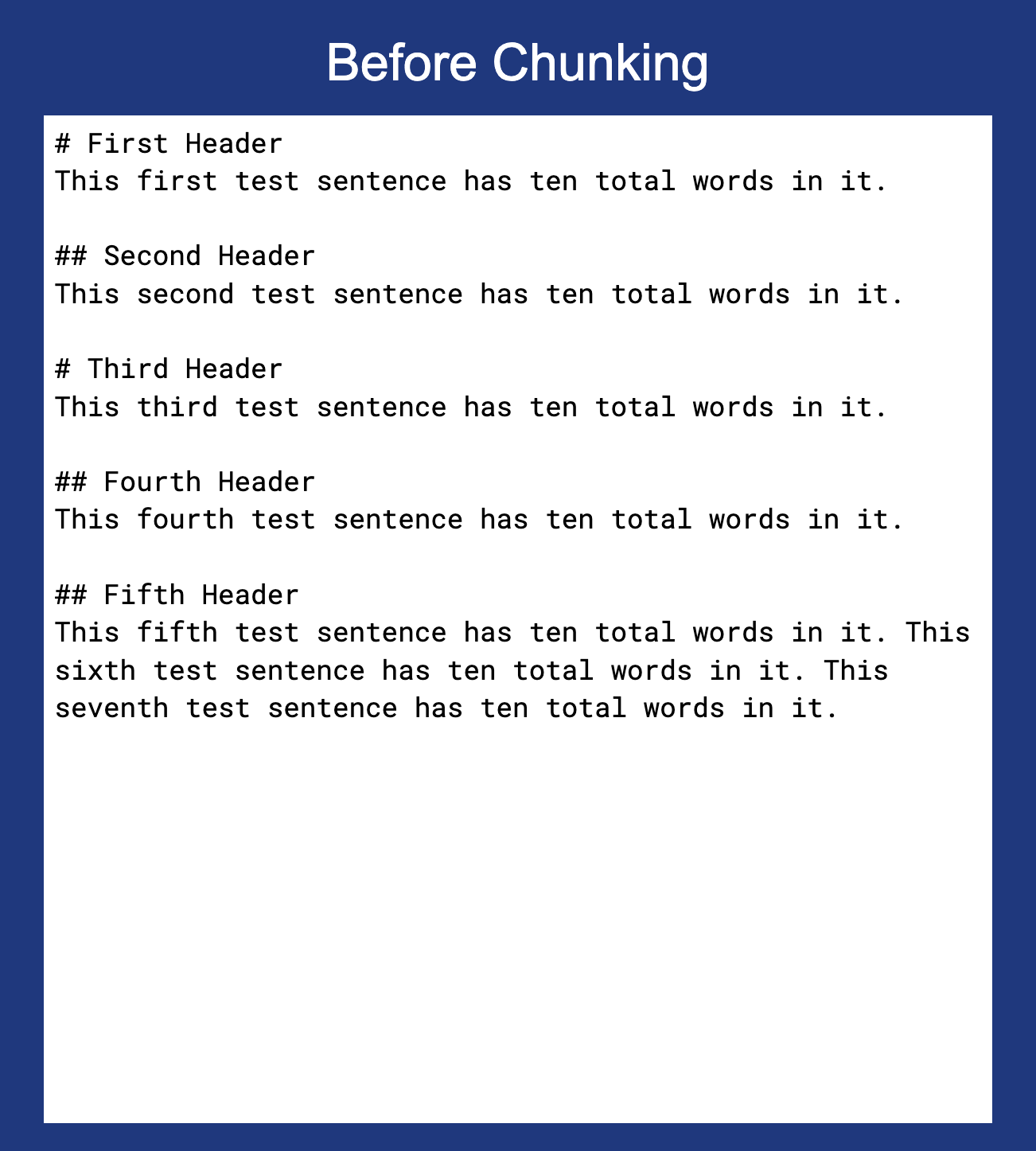 An unchunked Markdown document