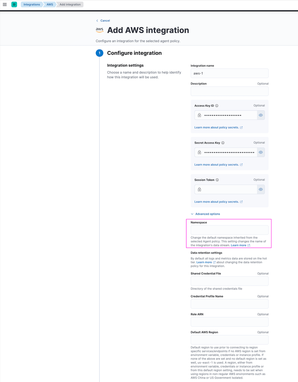 aws vpc flow elastic agent aws integration install 2