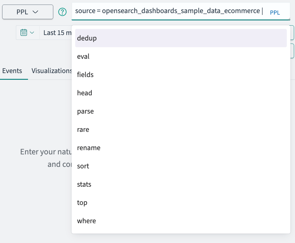 The PPL experience, with only basic autocomplete.