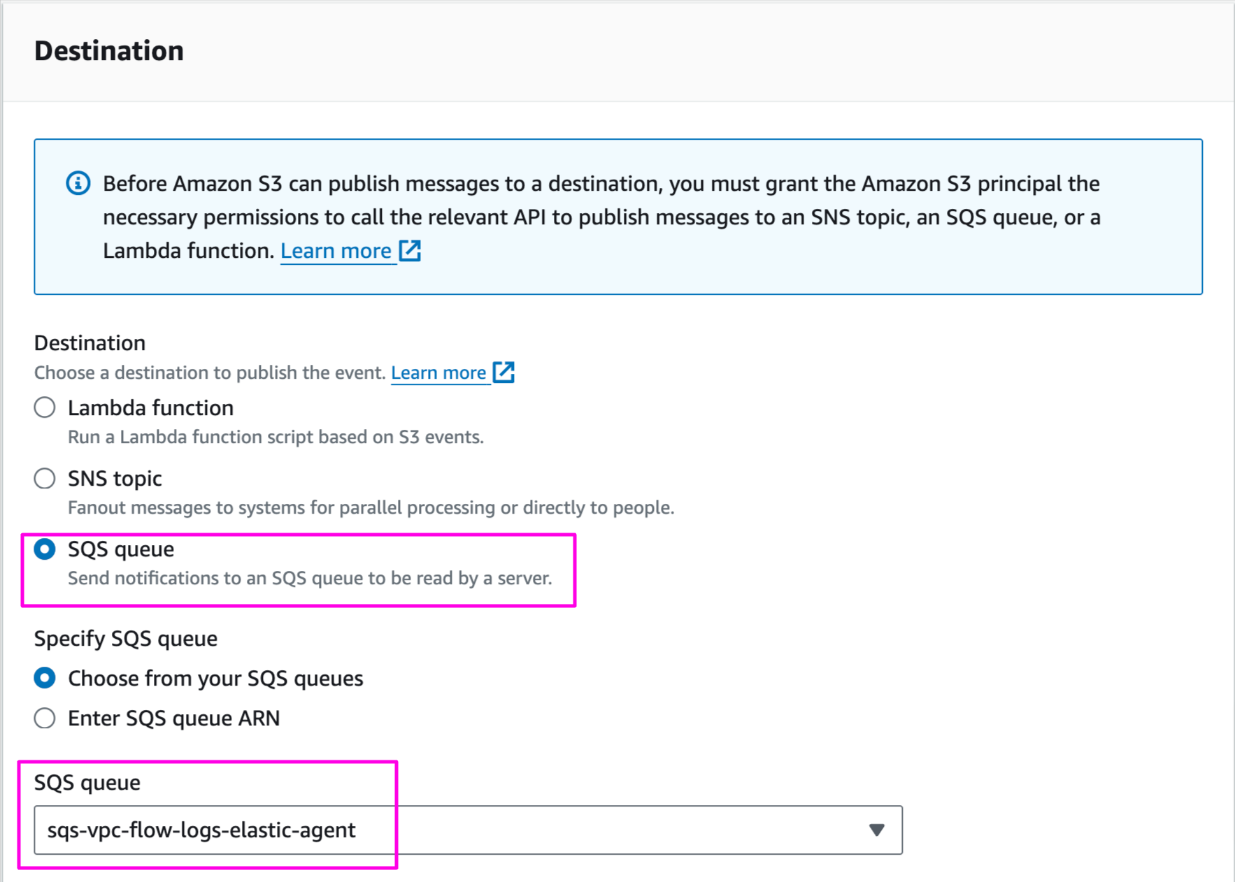 aws vpc flow logs s3 bucket event notification 2 elastic agent