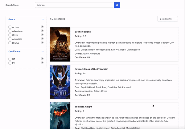 Faceted search example