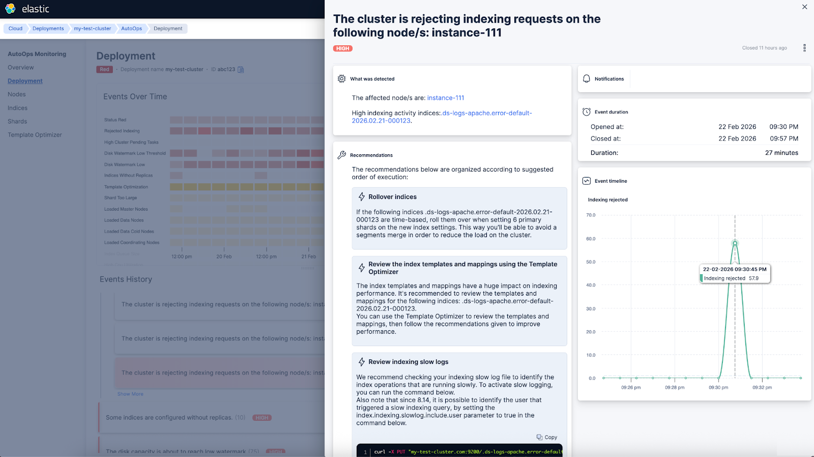 Elastic AutoOps issue detected