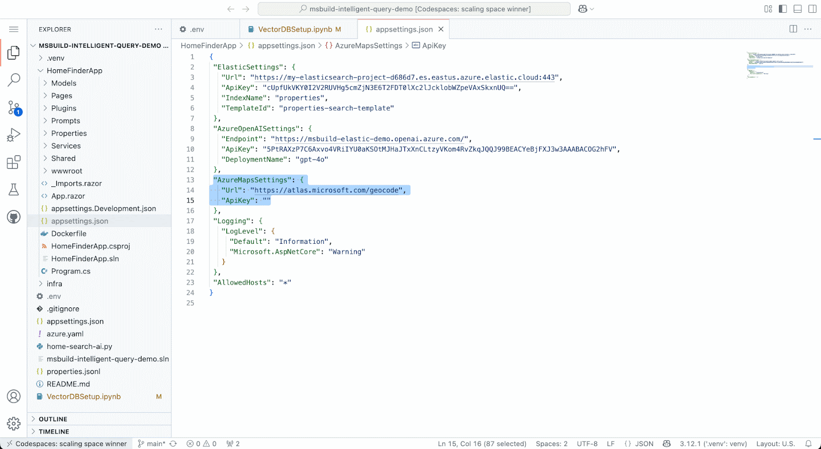 Creating an Azure Maps account.