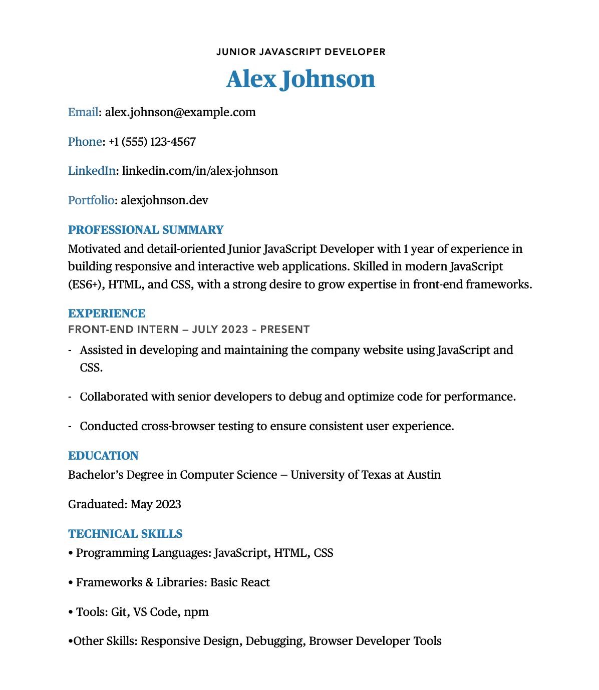 PDF resume example