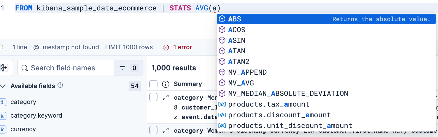 Fields and compatible functions nesting suggestion.