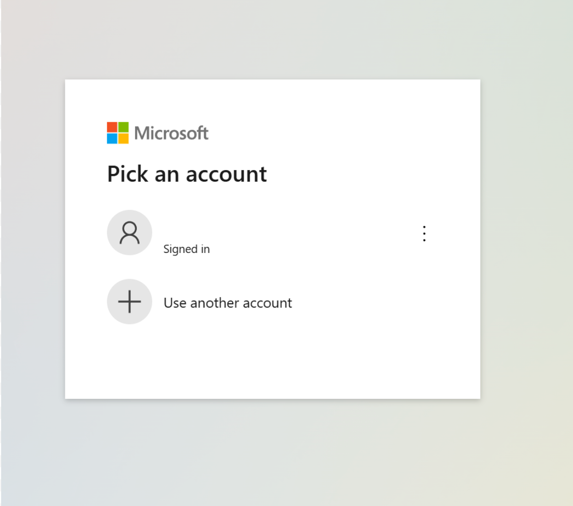 How to pick the Azure account.
