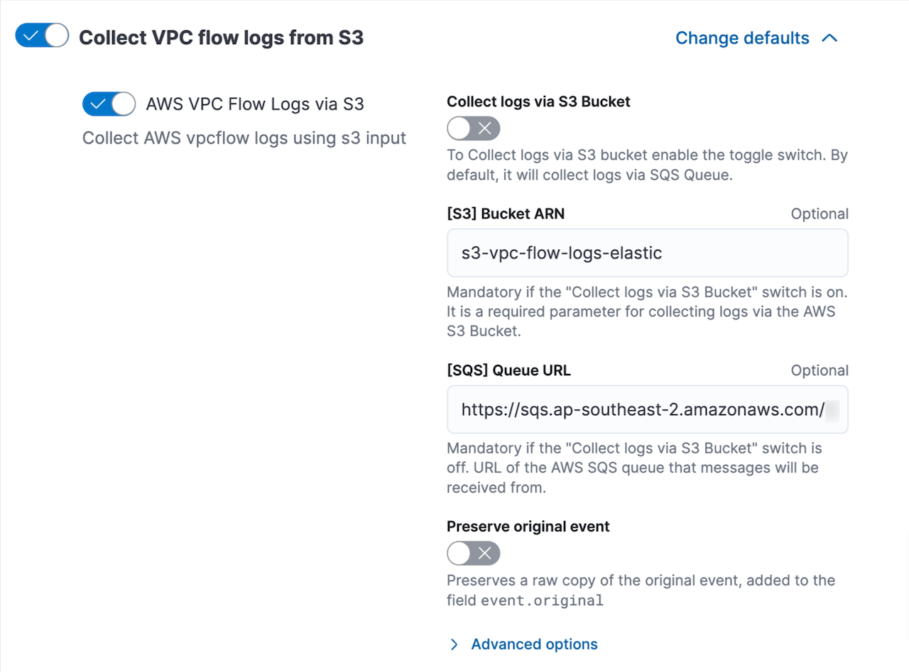 aws vpc flow elastic agent aws integration install 3