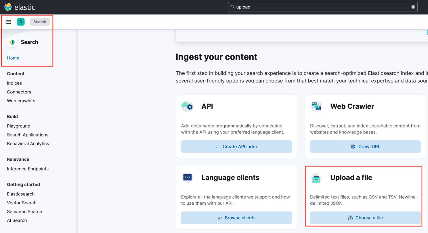 Uploading CSV data on Elastic Cloud