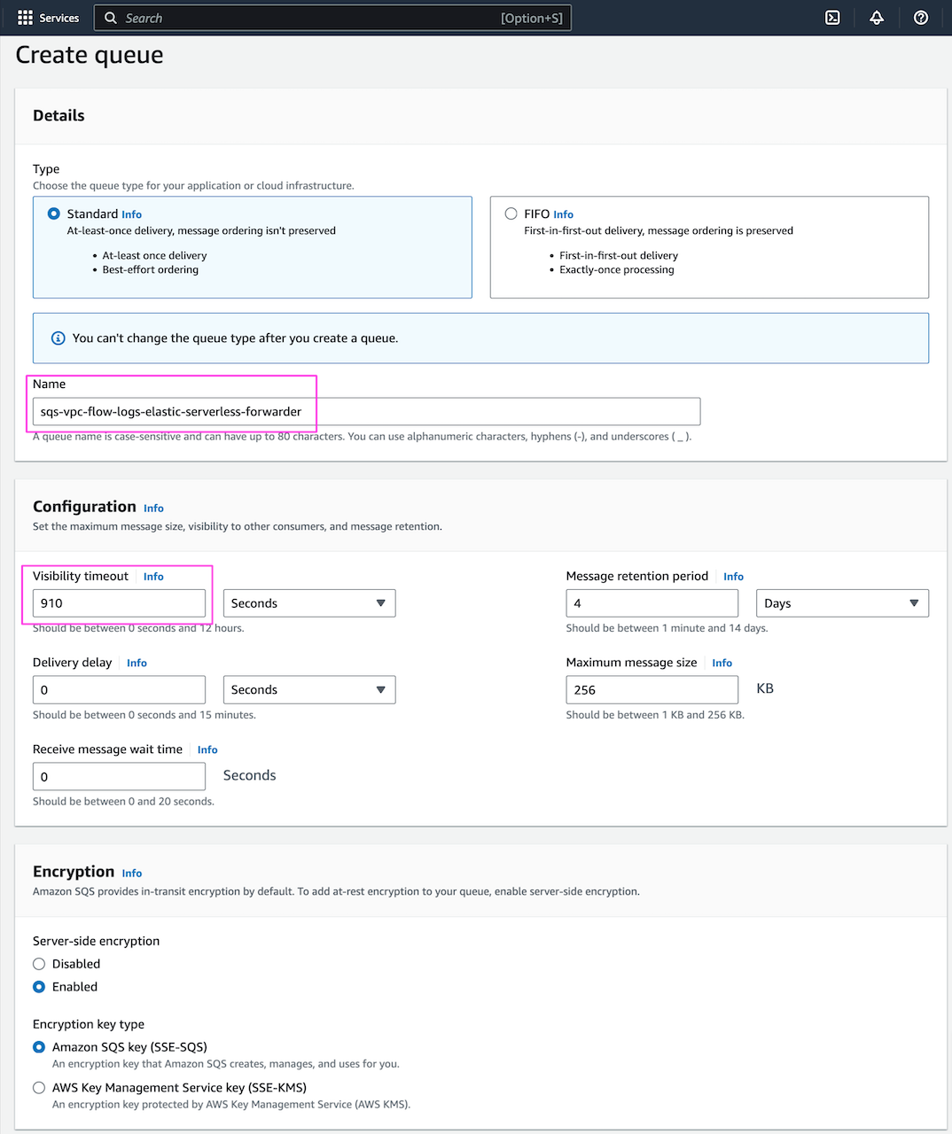 Create queue for AWS S3 data ingestion to Elastic Cloud