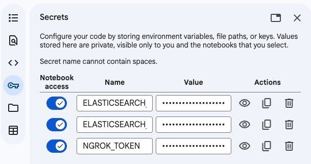 Adding secrets to Google Collab